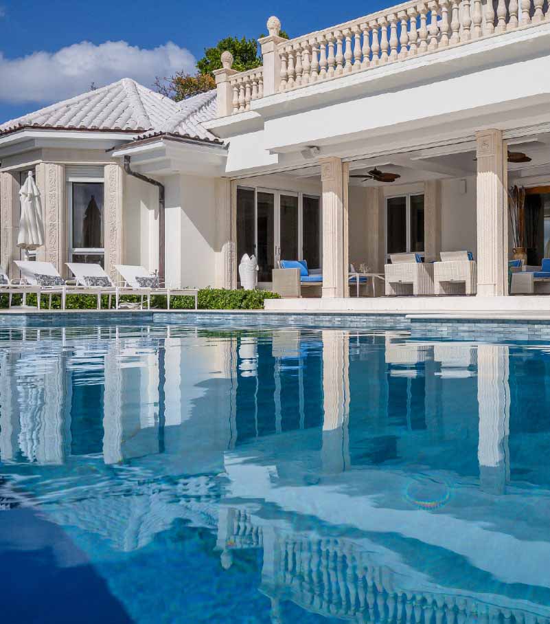 luxury home with a pool