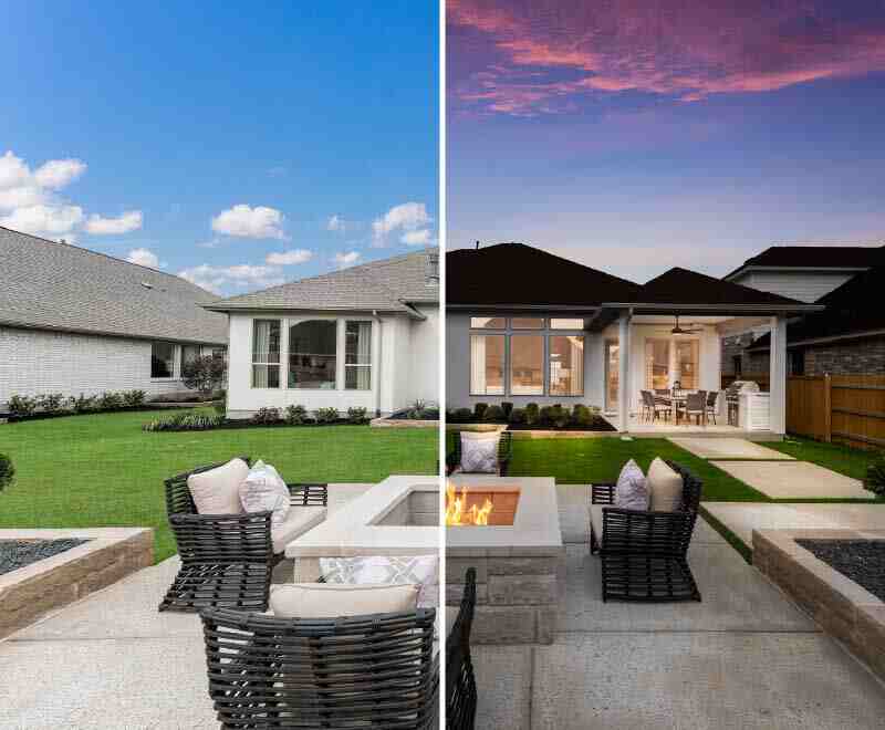 Daylight to dusk comparison