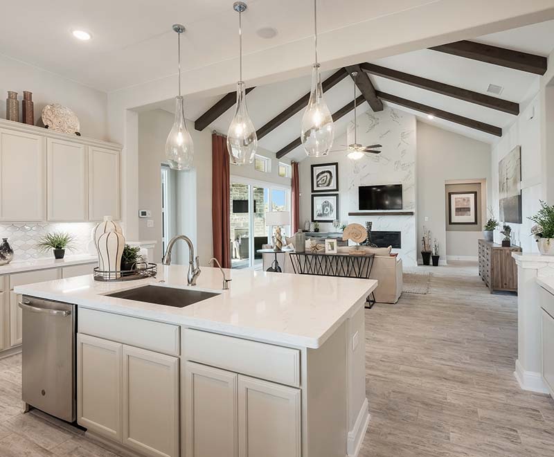 Interior of an open concept living space